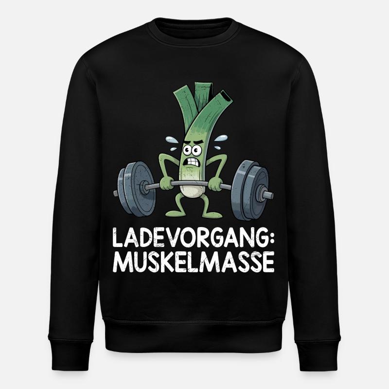 Weightlifter LOADING MUSCLE MASS Funny - Stanley/Stella ROLLER Unisex Organic Sweatshirt - black