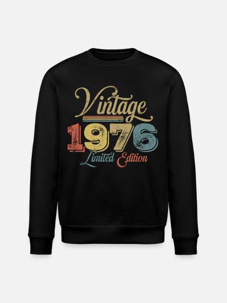 1976 50th Birthday - Stanley/Stella ROLLER Unisex Organic Sweatshirt - black