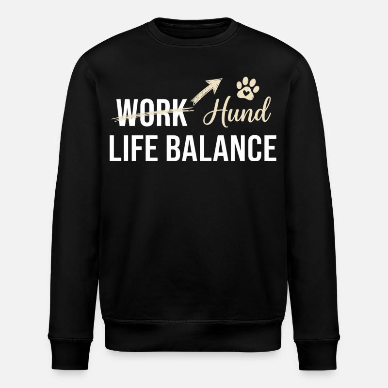 Hund und Arbeit Lebensbalance - Stanley/Stella Unisex Bio-Sweatshirt ROLLER - Schwarz