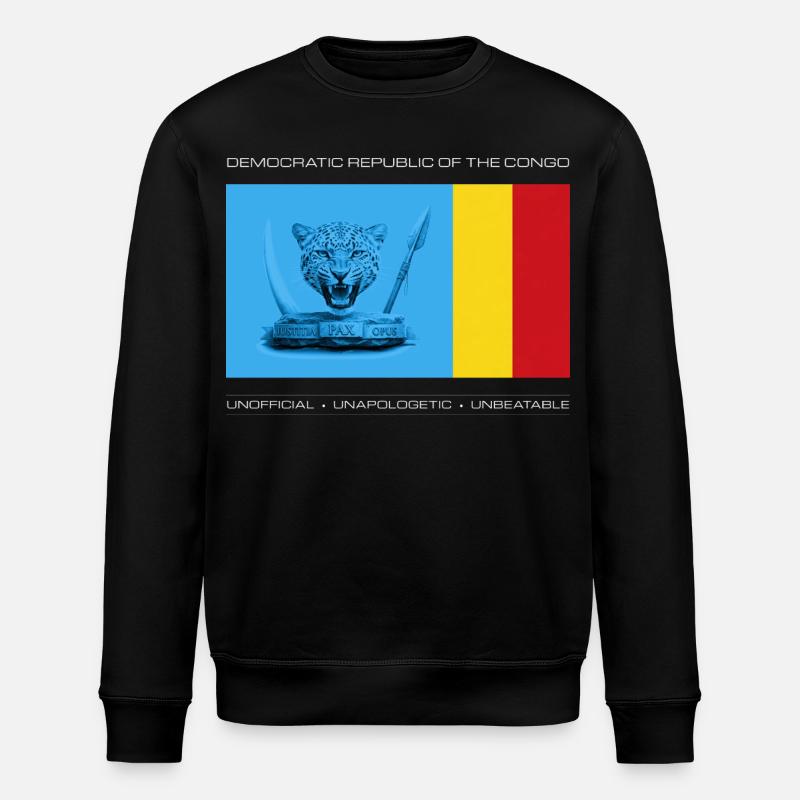 DRC BOLD UNOFFICIAL FLAG - Stanley/Stella ROLLER Unisex Organic Sweatshirt - black