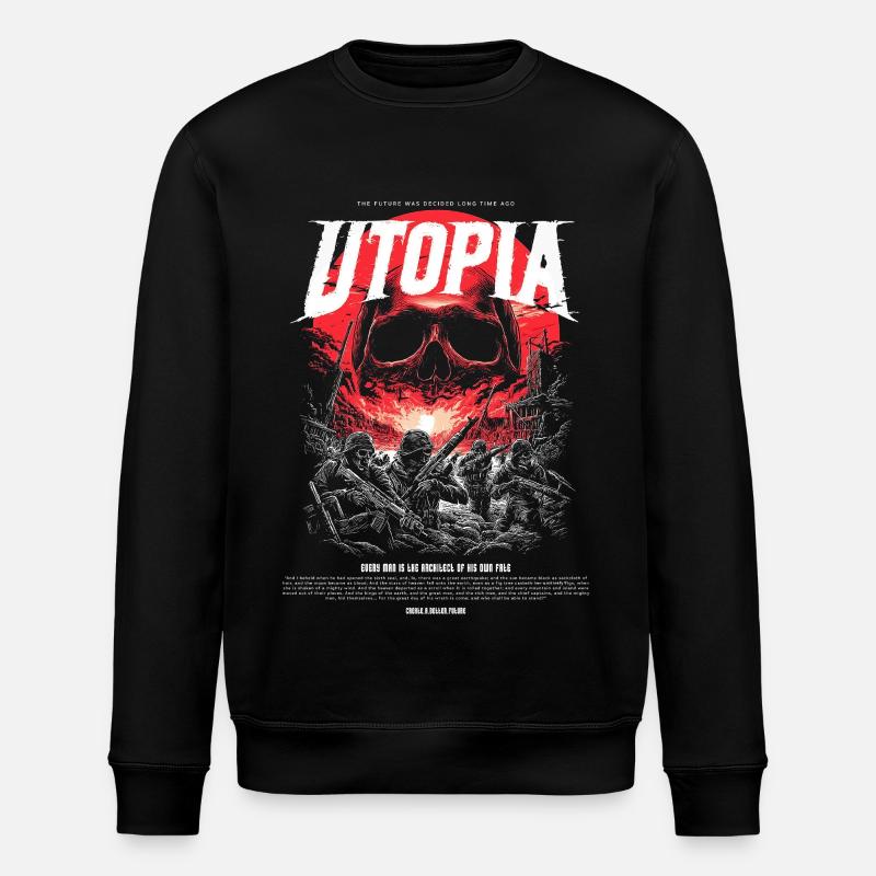 Utopia Crâne Rouge de Feu - Sweat bio ROLLER Stanley/Stella Unisexe - noir