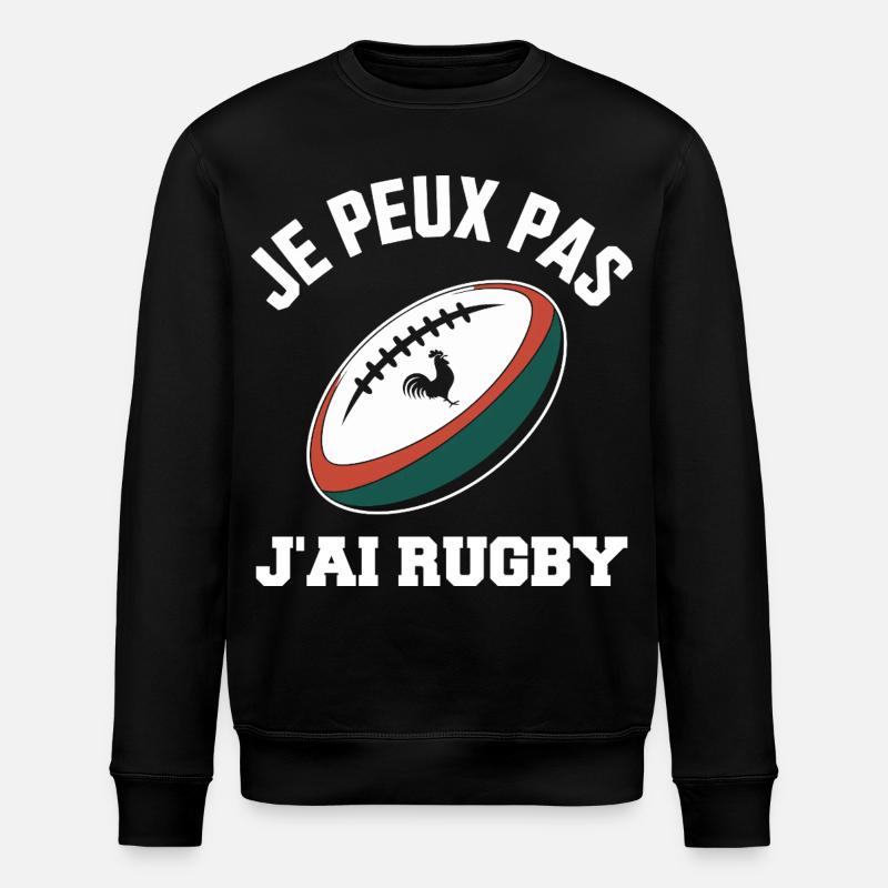 Je Peux Pas J'ai Rugby - Sweat bio ROLLER Stanley/Stella Unisexe - noir