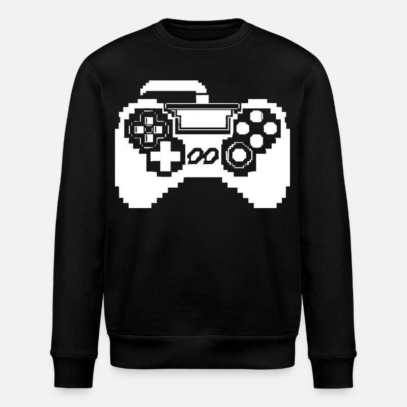 Game Controller Pixel Graphics - Stanley/Stella ROLLER Unisex Organic Sweatshirt - black