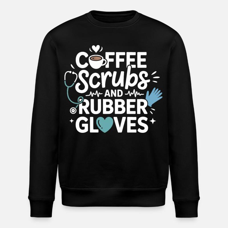 Coffee scrubs and rubber gloves - Stanley/Stella ROLLER Unisex Organic Sweatshirt - black
