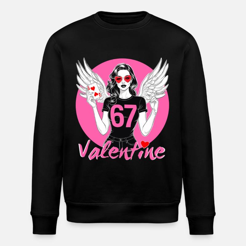 67 Valentine Flügelheldin - Stanley/Stella Unisex Bio-Sweatshirt ROLLER - Schwarz