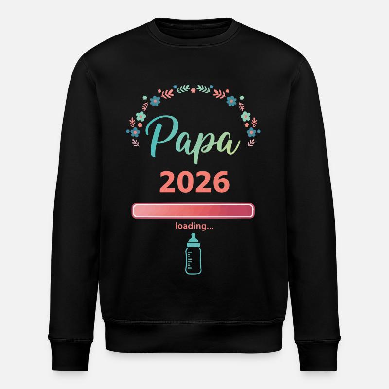 Papa 2026 Loading – Father-to-be - Stanley/Stella ROLLER Unisex Organic Sweatshirt - black
