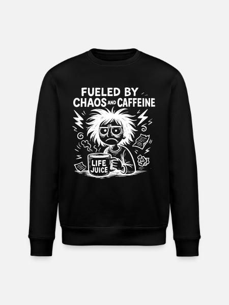 fueled by caffeine fun - Stanley/Stella ROLLER Unisex Organic Sweatshirt - black