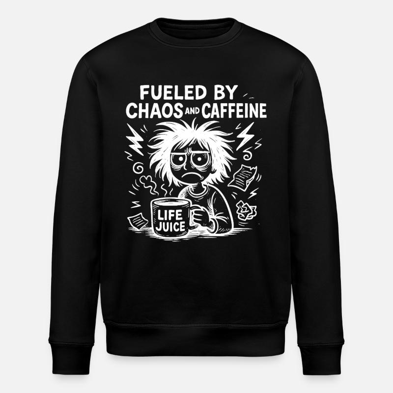 Angetrieben von Koffein-Spaß - Stanley/Stella Unisex Bio-Sweatshirt ROLLER - Schwarz