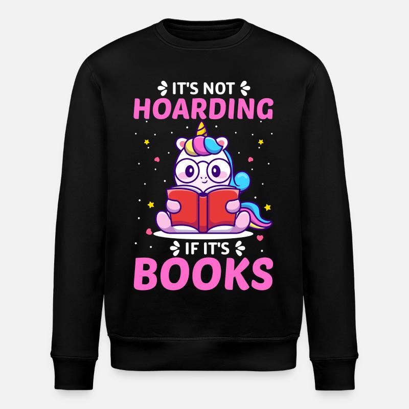 Lesen Bücher Einhorn - Stanley/Stella Unisex Bio-Sweatshirt ROLLER - Schwarz