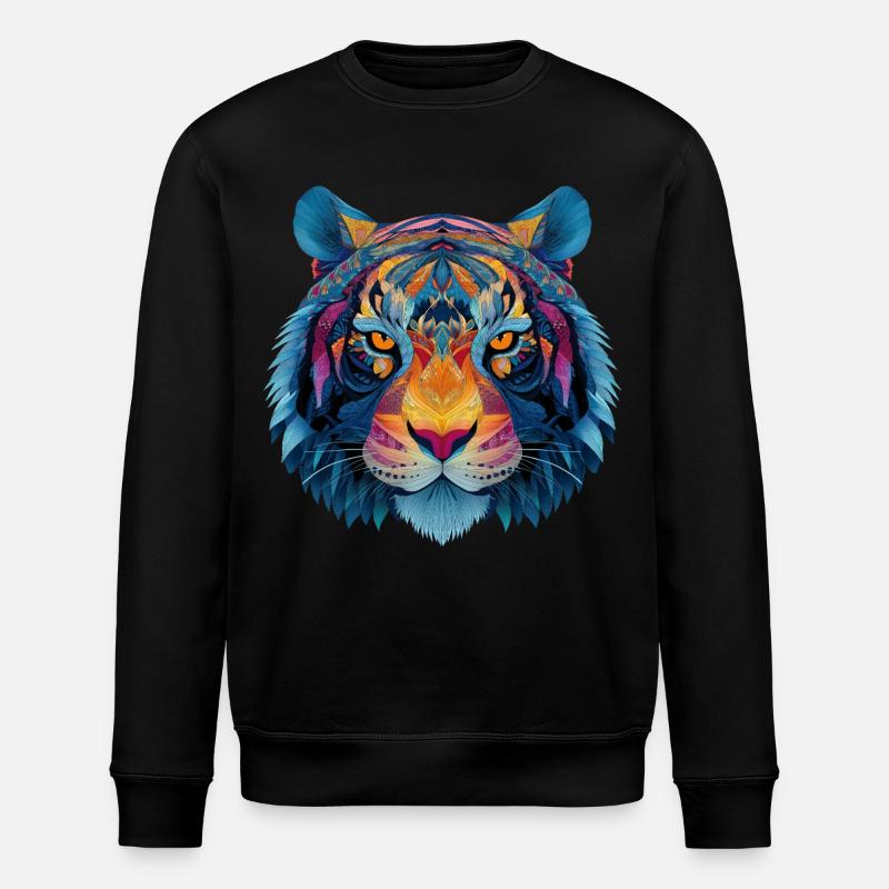 Tiger Kopf - Stanley/Stella Unisex Bio-Sweatshirt ROLLER - Schwarz