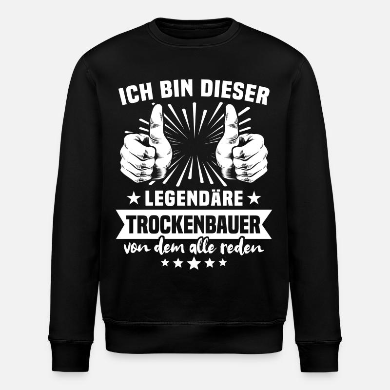 Drywall Builder Legend - Stanley/Stella ROLLER Unisex Organic Sweatshirt - black