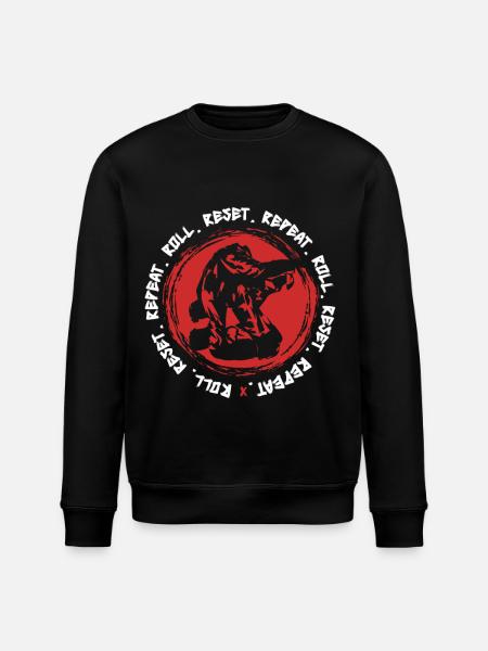 Judo Martial Arts Roll Reset Repeat - Stanley/Stella ROLLER Unisex Organic Sweatshirt - black