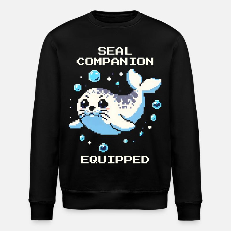 Robben-Begleiter | Seehund Companion - Stanley/Stella Unisex Bio-Sweatshirt ROLLER - Schwarz