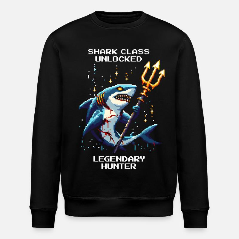 Shark Class Unlocked | Legendary Hunter - Stanley/Stella ROLLER Unisex Organic Sweatshirt - black