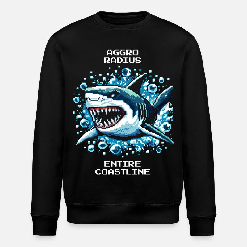 Aggro Radius | Shark whole coastline - Stanley/Stella ROLLER Unisex Organic Sweatshirt - black