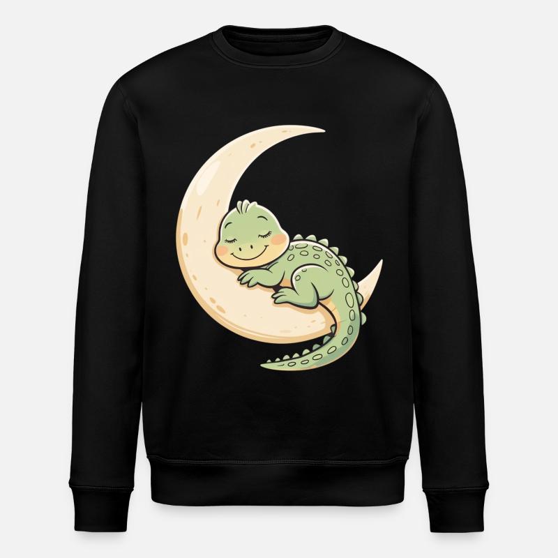 Moon Cuddle Dragon Sleep Dream - Stanley/Stella ROLLER Unisex Organic Sweatshirt - black