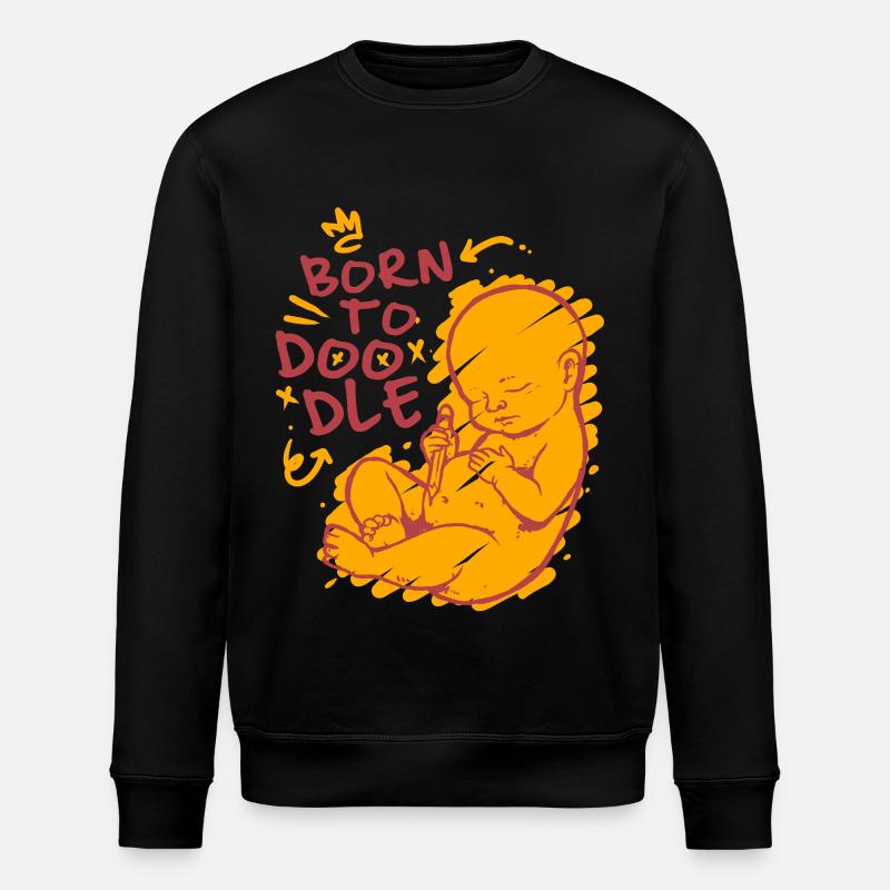 Doodle Doodle Drawing - Stanley/Stella ROLLER Unisex Organic Sweatshirt - black