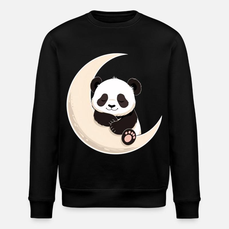 Panda Moon Cuddles - Stanley/Stella ROLLER Unisex Organic Sweatshirt - black
