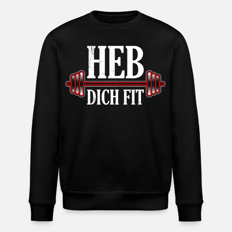Weihnachten HEB DICH FIT Lustiges - Stanley/Stella Unisex Bio-Sweatshirt ROLLER - Schwarz
