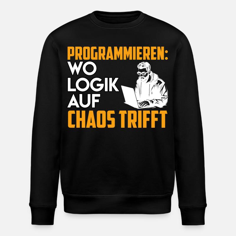 PROGRAMMING WHERE LOGIC MEETS CHAOS Funny - Stanley/Stella ROLLER Unisex Organic Sweatshirt - black