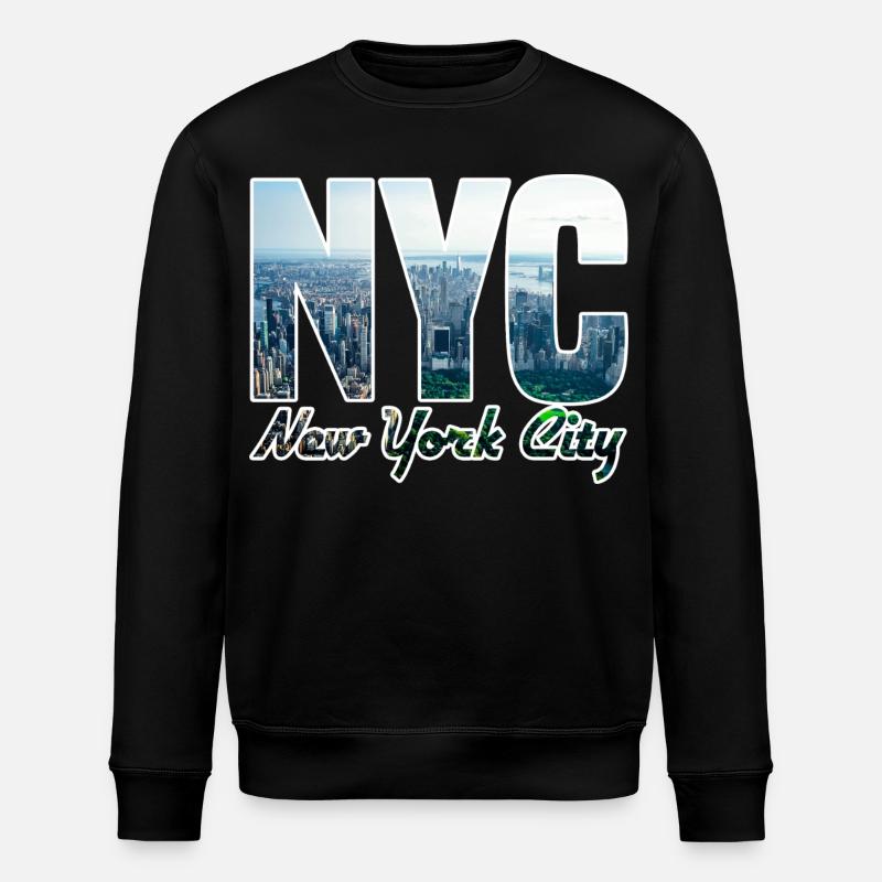 NYC Skyline Blockbuchstaben - Stanley/Stella Unisex Bio-Sweatshirt ROLLER - Schwarz