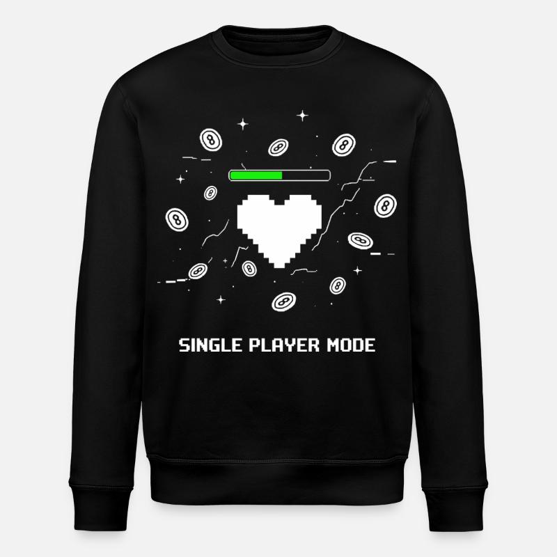 Single Player Mode Gamer Herz - Stanley/Stella Unisex Bio-Sweatshirt ROLLER - Schwarz