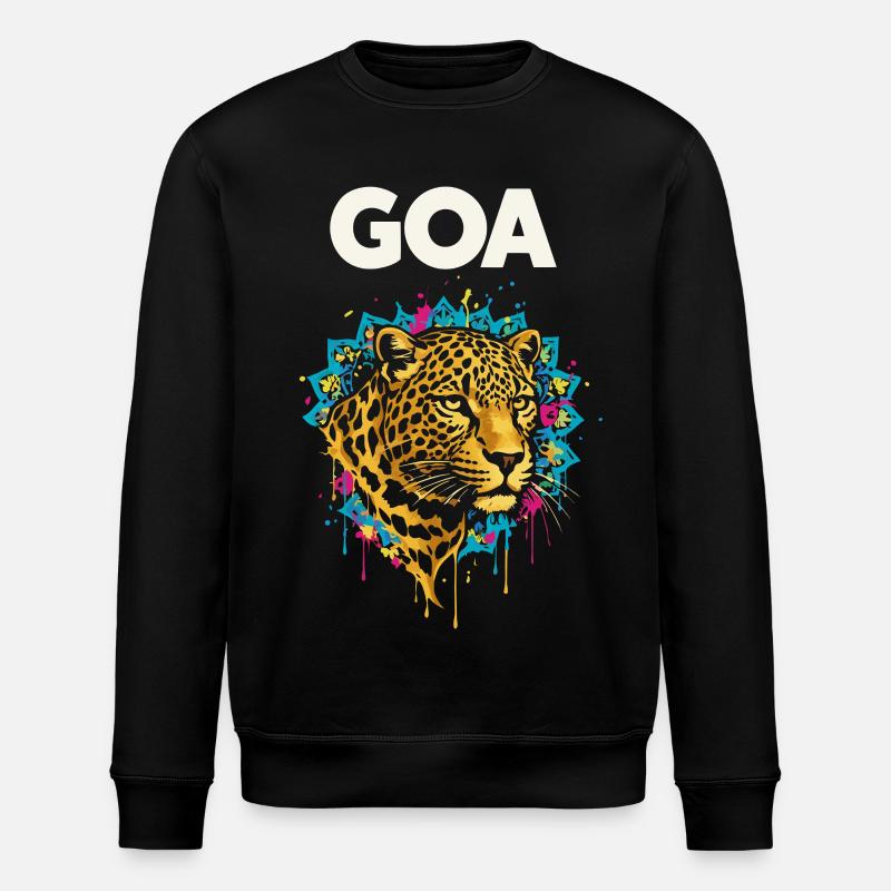 Goa Leopard Mandala - Stanley/Stella ROLLER Unisex Organic Sweatshirt - black