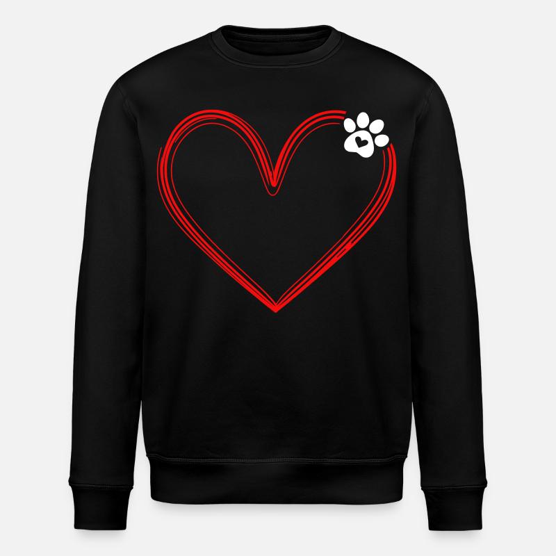 Patte de chien avec cœur - Sweat bio ROLLER Stanley/Stella Unisexe - noir