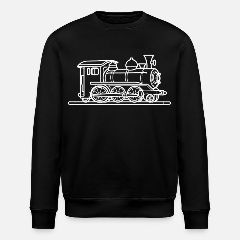 Eisenbahn Zeichnung - Stanley/Stella Unisex Bio-Sweatshirt ROLLER - Schwarz