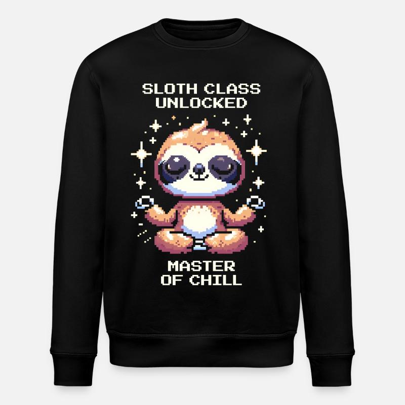 Sloth Class Unlocked | Chill - Stanley/Stella ROLLER Unisex Organic Sweatshirt - black