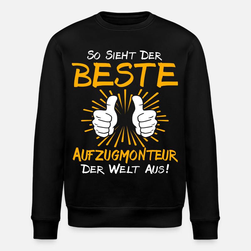 Elevator Technician Gift Idea - Stanley/Stella ROLLER Unisex Organic Sweatshirt - black