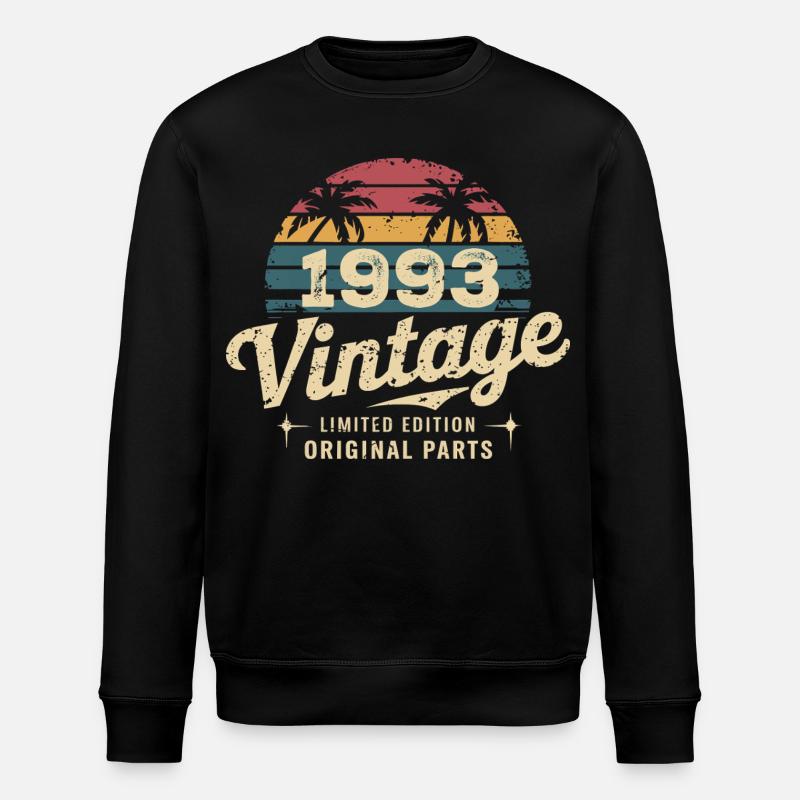 Awesome Since 1993 1993 Birthday Gift - Stanley/Stella ROLLER Unisex Organic Sweatshirt - black