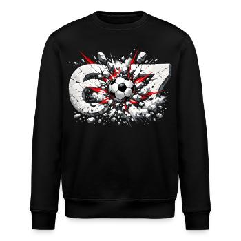 67 Fußball Sechs Sieben Meme Lustig Geschenk - Stanley/Stella Unisex Bio-Sweatshirt ROLLER - Schwarz - Vorne - Nik (191cm)