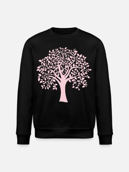 Icon Pink Jumbo Tree Print Silhouette - Stanley/Stella ROLLER Unisex Organic Sweatshirt - black