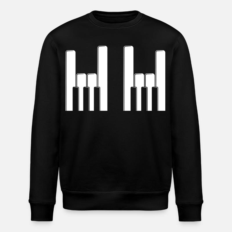 Piano Keys Finger Horns - Stanley/Stella ROLLER Unisex Organic Sweatshirt - black
