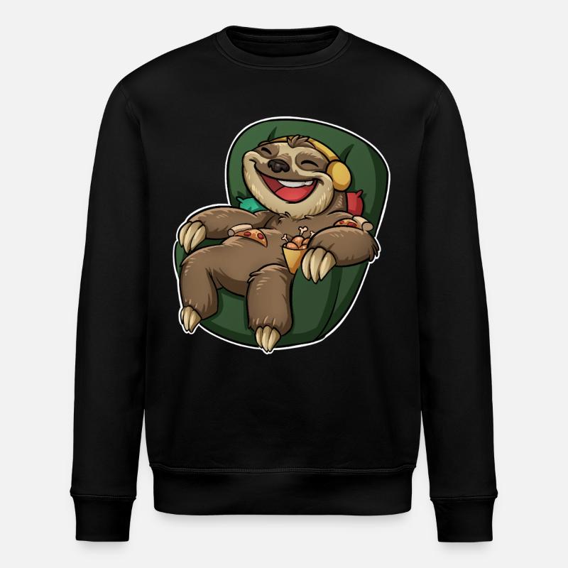 Pizza au paresseux - Sweat bio ROLLER Stanley/Stella Unisexe - noir