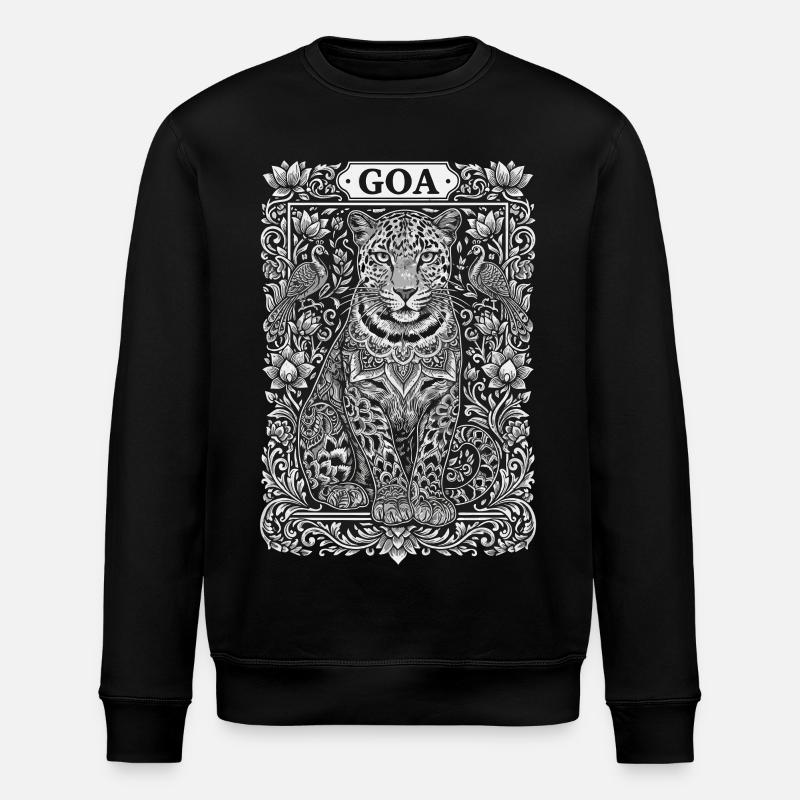 Goa Leopard Mandala - Stanley/Stella Unisex Bio-Sweatshirt ROLLER - Schwarz