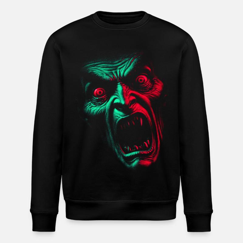 Fendre Face Horreur Vert Rouge - Sweat bio ROLLER Stanley/Stella Unisexe - noir
