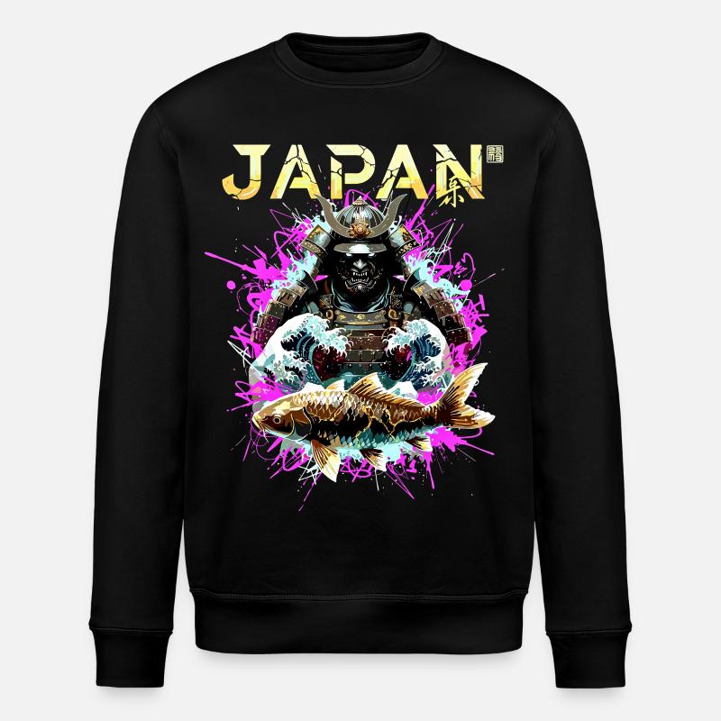 Cyber Samurai – Japan Warrior - Stanley/Stella ROLLER Unisex Organic Sweatshirt - black