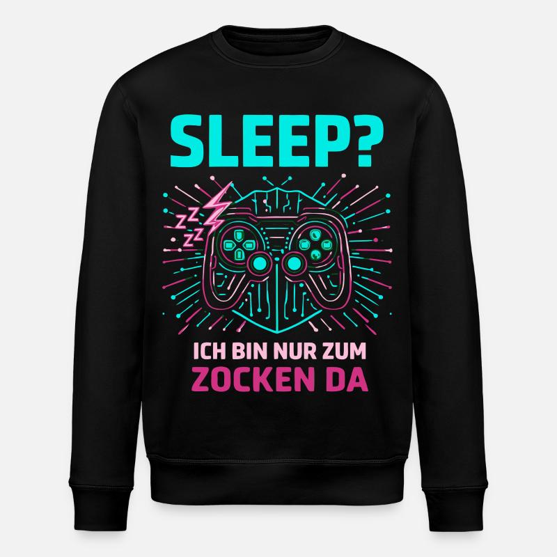 Zocken schlafen - Stanley/Stella Unisex Bio-Sweatshirt ROLLER - Schwarz