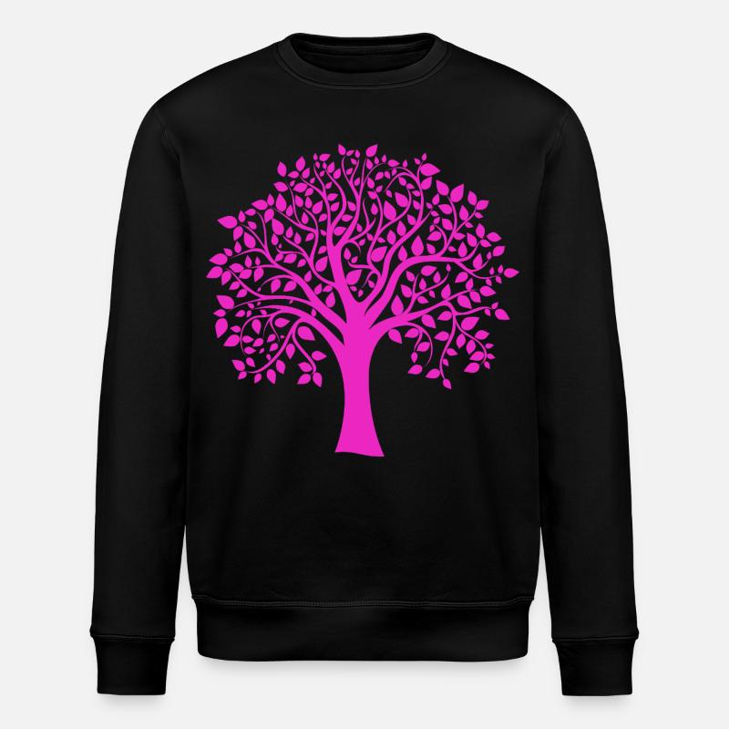 Rosa Jumbo-Baum-Muster-Silhouette - Stanley/Stella Unisex Bio-Sweatshirt ROLLER - Schwarz