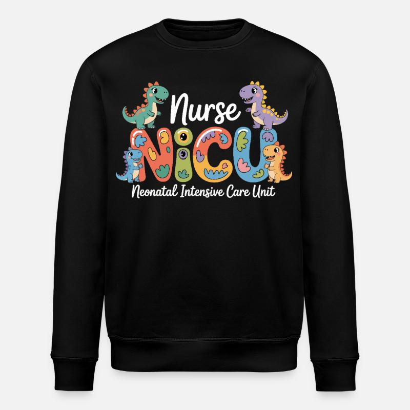 Neonatal Care Dino Design - Stanley/Stella ROLLER Unisex Organic Sweatshirt - black