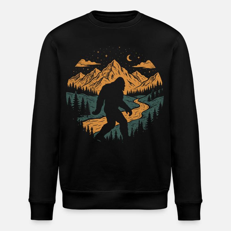Bigfoot Night Walk - Stanley/Stella Unisex Bio-Sweatshirt ROLLER - Schwarz