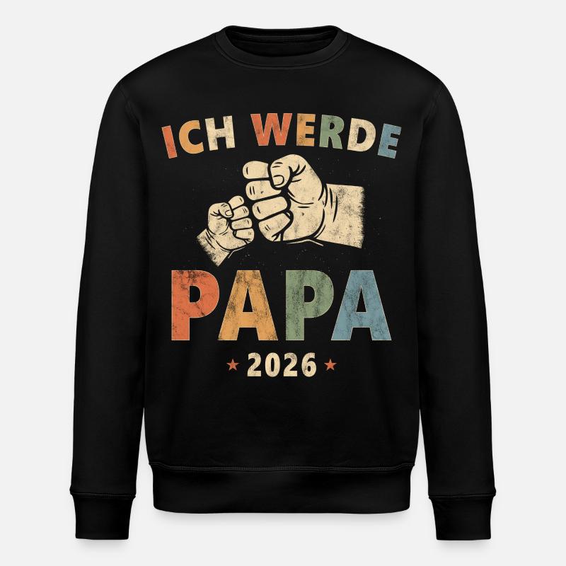Ich Werde Papa 2026 - Stanley/Stella Unisex Bio-Sweatshirt ROLLER - Schwarz