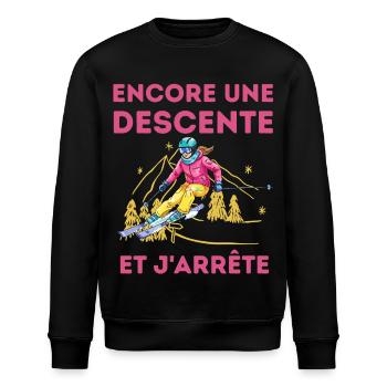 Ski descent: and I stop - Stanley/Stella ROLLER Unisex Organic Sweatshirt - black - Front - Nik (191cm)