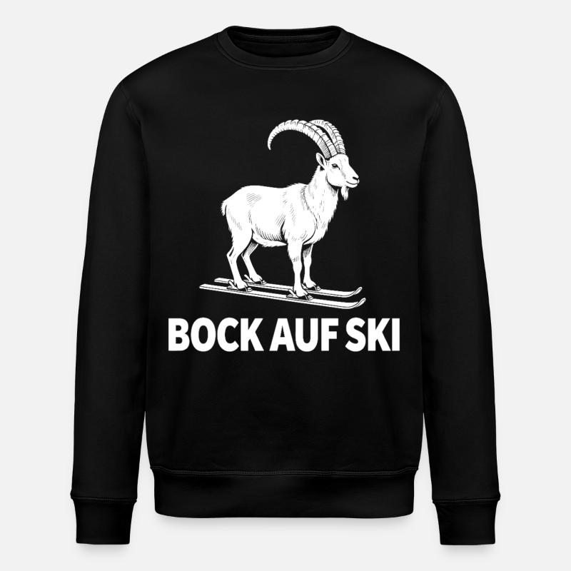 Funny ibex for skiers - Stanley/Stella ROLLER Unisex Organic Sweatshirt - black