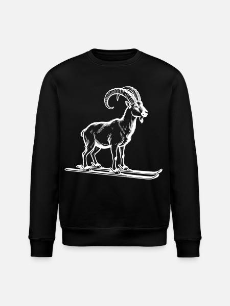 Funny ibex for skiers - Stanley/Stella ROLLER Unisex Organic Sweatshirt - black