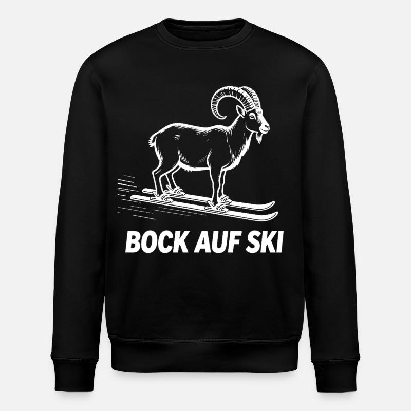 Funny ibex for skiers - Stanley/Stella ROLLER Unisex Organic Sweatshirt - black