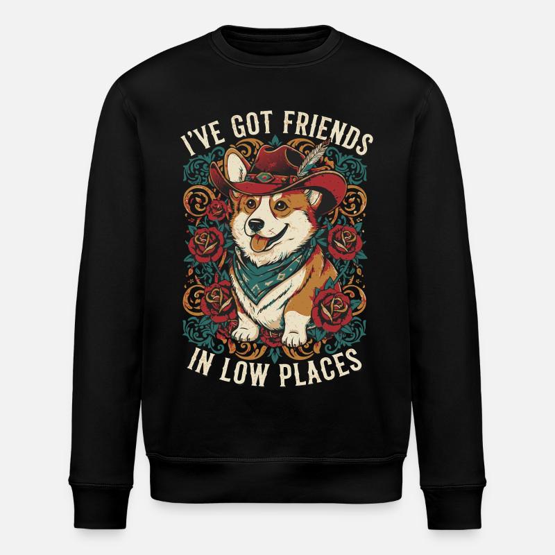 Cowboy Corgi Hund - Stanley/Stella Unisex Bio-Sweatshirt ROLLER - Schwarz