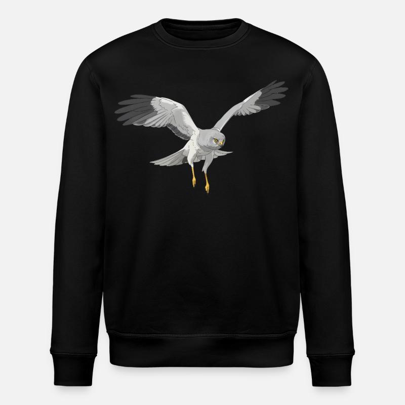 Kornweihe Circus cyaneus - Stanley/Stella Unisex Bio-Sweatshirt ROLLER - Schwarz
